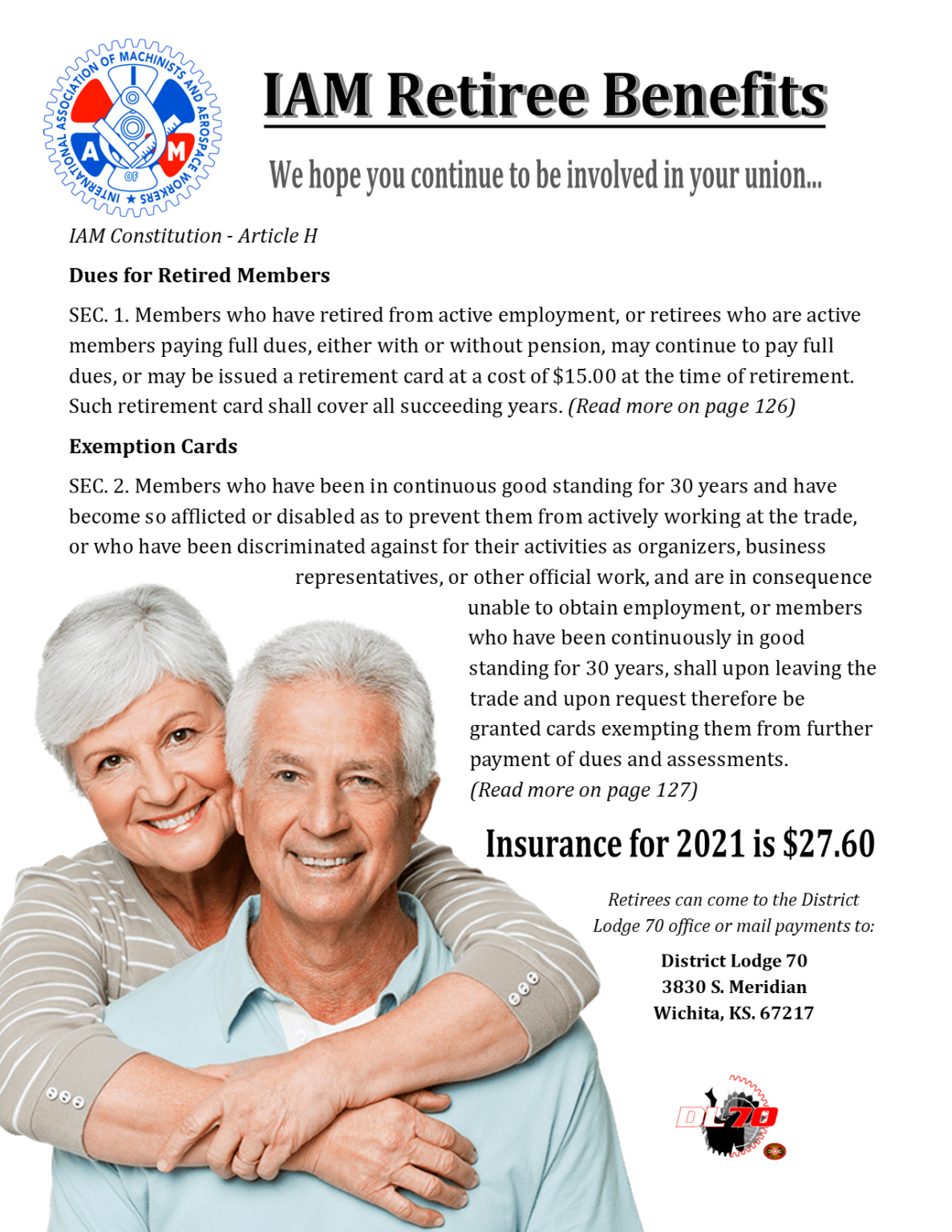 Retired Members Benefits IAM Local Lodge 774